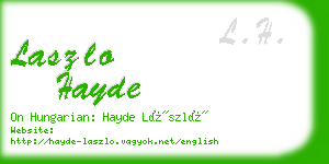 laszlo hayde business card